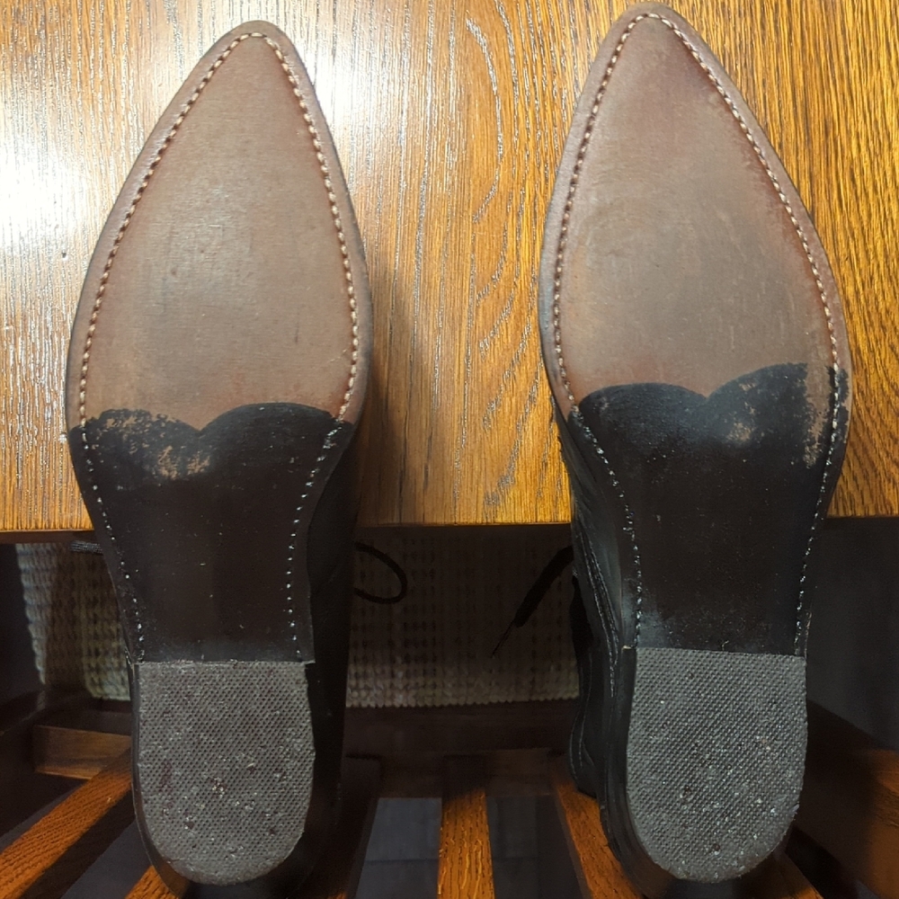 Black Ankle Boots with Durable Sole and Stitching